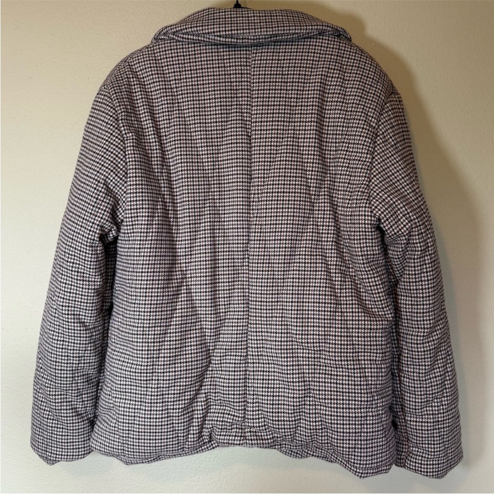 Free People Womens Tawny Plaid Puffer Jacket Houndstooth Quilted Blazer Medium - Picture 5 of 7